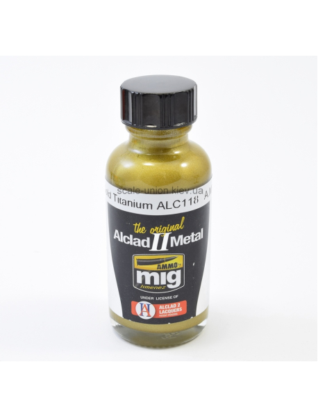AMMO-Alclad A.MIG-8216 Модельна нітро фарба Gold Titanium 30 мл.