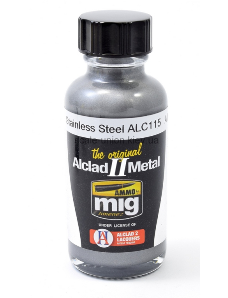 AMMO-Alclad A.MIG-8217 Модельна нітро фарба Stainless Steel 30 мл.