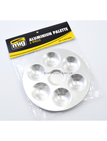AMMO by Mig A.Mig-8008 Палетка для фарб Aluminium Palette 6 wells