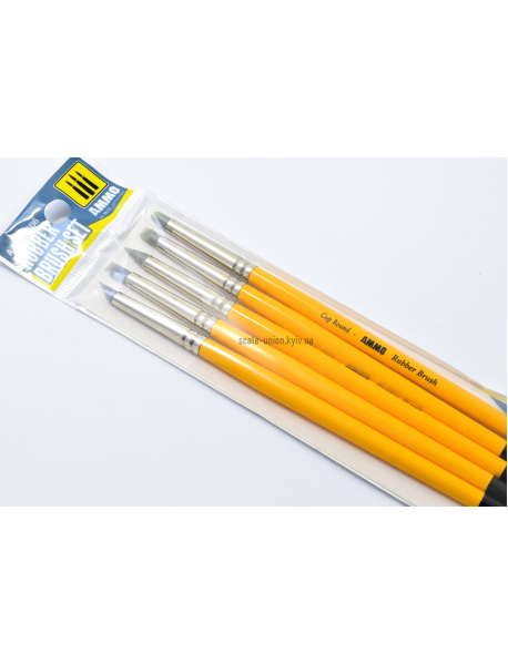 AMMO by Mig A.MIG-7606 Силіконові пензлики Rubber weathering Brush Set (5 шт.)