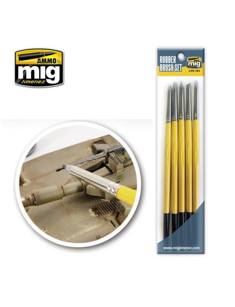 AMMO by Mig A.MIG-7606 Силіконові пензлики Rubber weathering Brush Set (5 шт.) AMMO by Mig A.MIG-7606 Силіконові пензлики Rubber weathering Brush Set (5 шт.)
