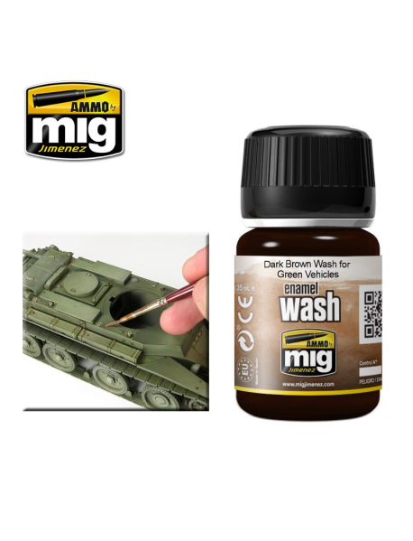 AMMO by Mig A.MIG-1005 Модельна змивка темно-коричнева Dark Brown Wash