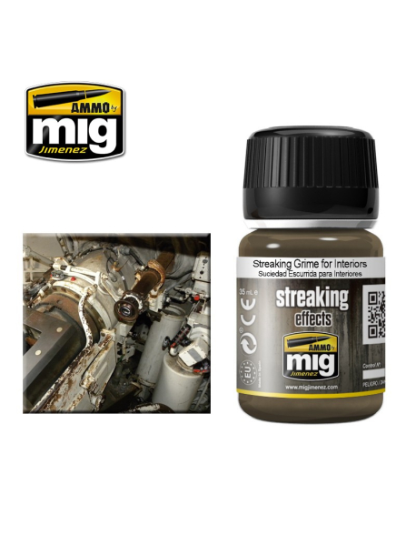 AMMO by Mig A.MIG-1200 Емалева рідина Streaking Grime for Interiors 35 мл.