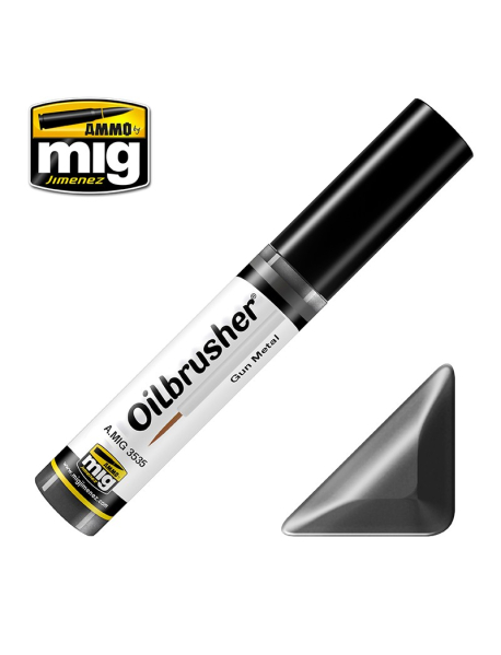 AMMO by Mig A.MIG-3535 Олійна фарба Oilbrusher Gunmetal Metallic 10 мл. AMMO by Mig A.MIG-3535 Олійна фарба Oilbrusher Gunmetal Metallic 10 мл.