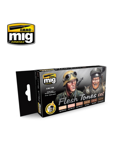 AMMO by Mig A.MIG-7168 Набір модельних фарб Flesh Tones Colors Set AMMO by Mig A.MIG-7168 Набір модельних фарб Flesh Tones Colors Set