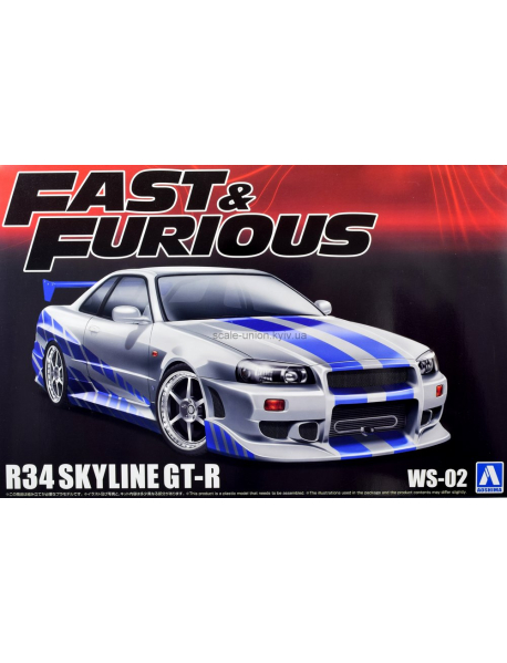 Aoshima 06795 Збірна модель Nissan Skyline GT-R R34 Fast&Furious 2