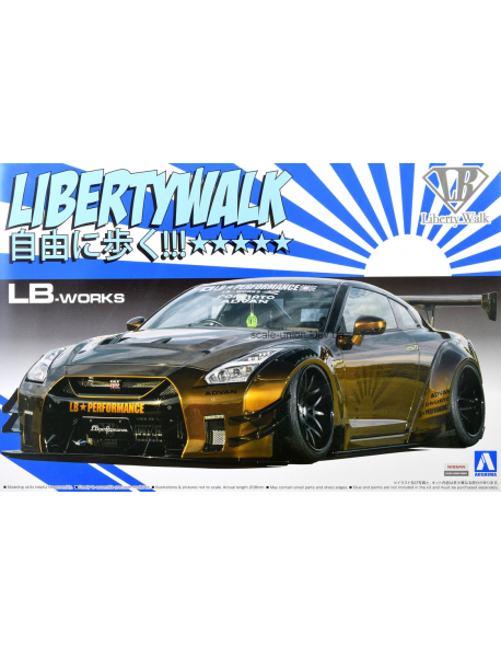 Aoshima 05591 Сборная модель автомобиля Nissan GT-R Libertywalk Type 2