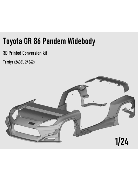 Crafty 24B011 Конверсионный набор Widebody kit Pandem V1 Toyota GR 86 (Tamiya)