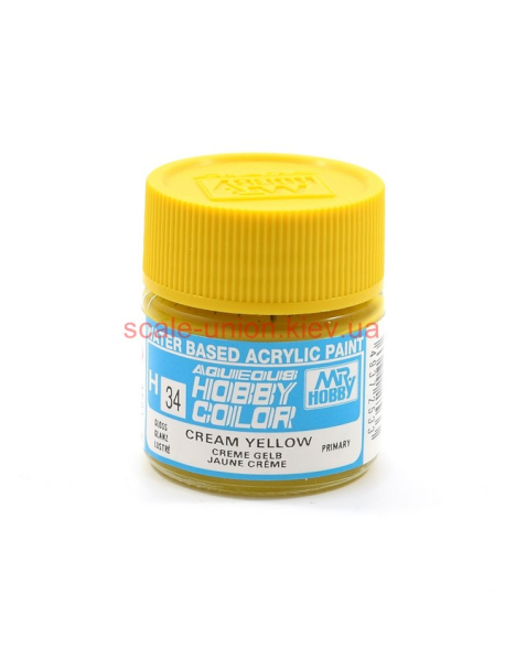 Mr.Hobby H034 Модельна акрилова фарба Cream Yellow 10 мл.