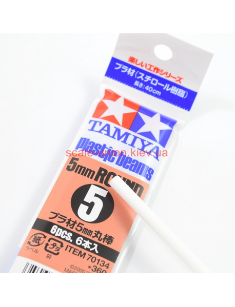 Tamiya 70134 Пластиковый Профіль Round Plastic Beams 5 мм (1 шт.)