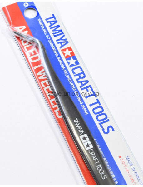 Tamiya 74003 Пінцет вигнутий Angled Tweezers Black