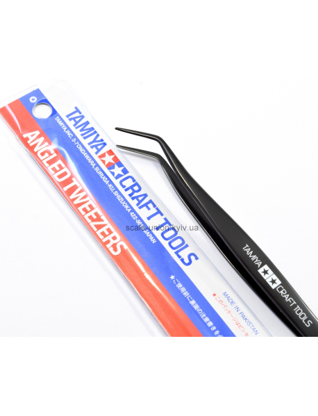 Tamiya 74003 Пінцет вигнутий Angled Tweezers Black