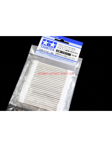 Tamiya 87142 Палички ватні Cotton Swabs Triangular Flat 50 шт.