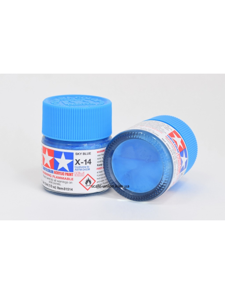 Tamiya X-14 Модельна акрилова фарба Gloss Sky Blue 10 мл.