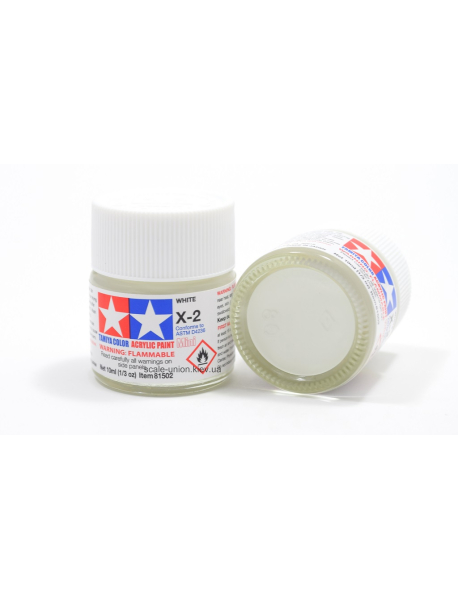 Tamiya X-2 Модельная акриловая краска Gloss White 10 мл.