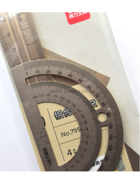 Deli 79532 Набор линеек-уголков Ruler Set Gold 4 шт.