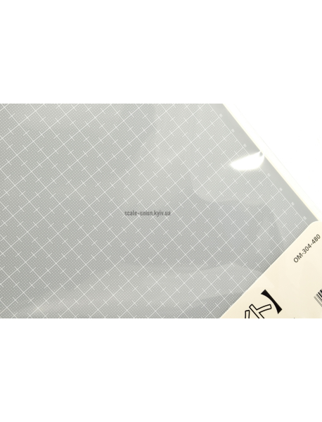 Wave OM-304 Пластик листовой с разметкой Plastic Plate w/ Scale Print (Gray) B5 2 шт.