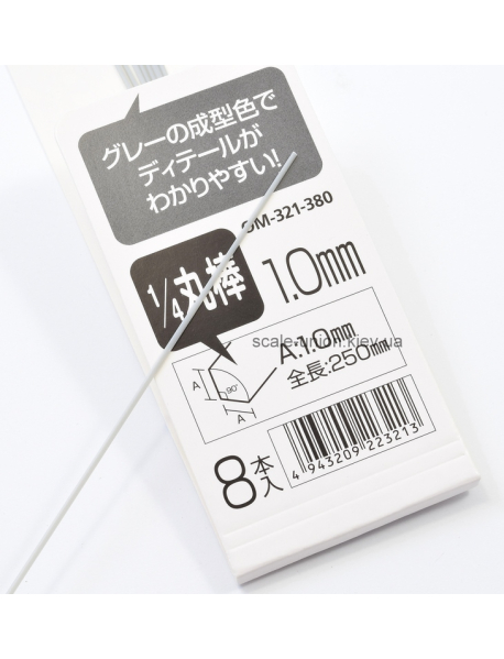 Wave OM-321 Профіль пластиковий чверть круг Pla Materials 1/4 Round 1 мм. (1 шт.)